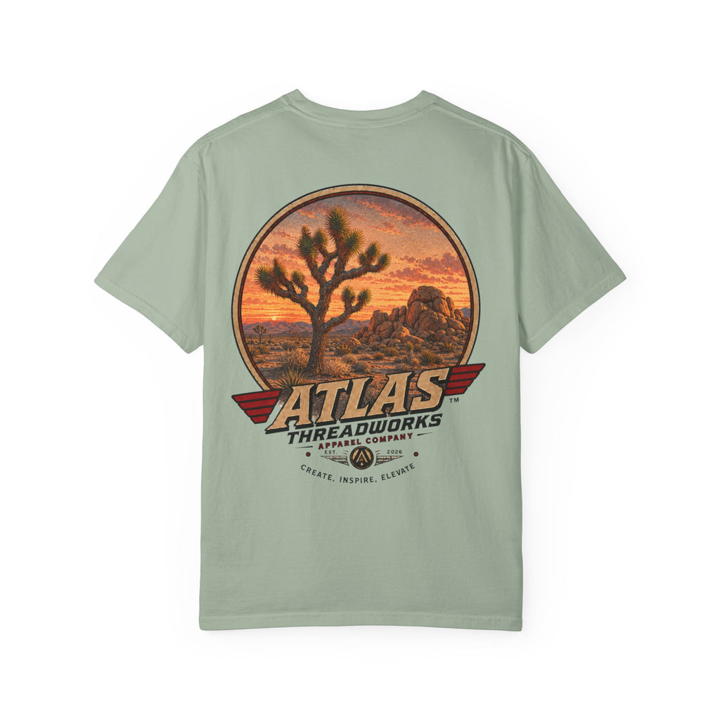 Atlas Threadworks Desert Vintage T-Shirt — Joshua Tree Sunset Graphic