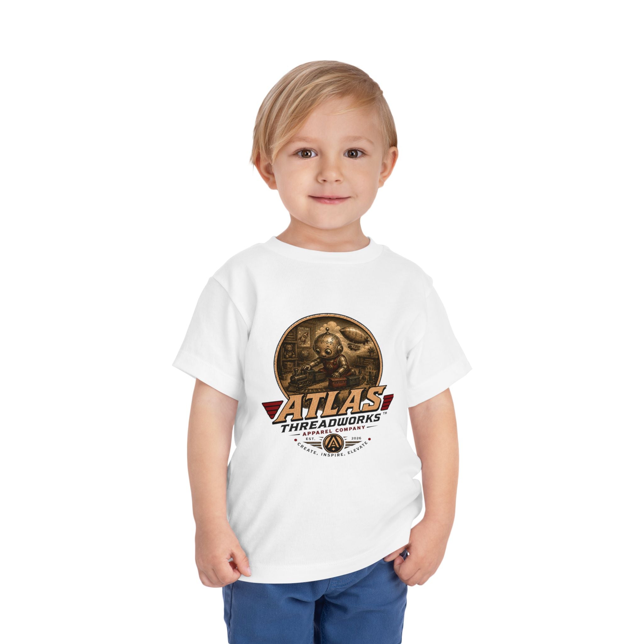 Atlas Threadworks Toddler Tee – Vintage Train Set Logo Kids Shirt