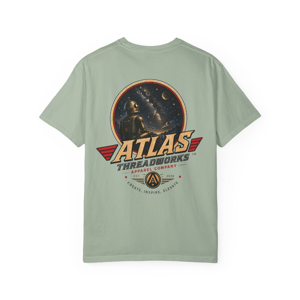 Atlas Threadworks T-Shirt — Vintage Robot and Sky Space Logo Tee