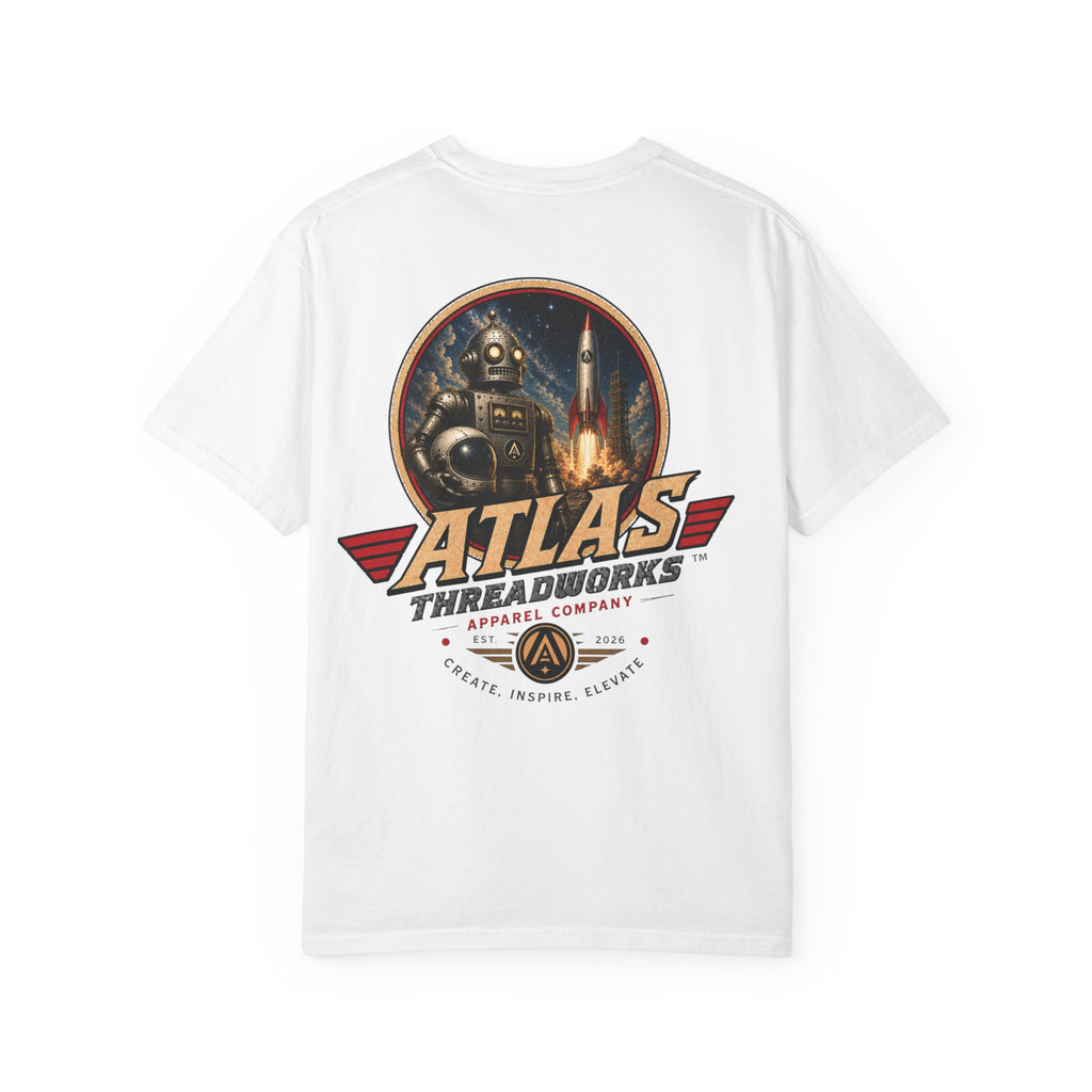 Atlas Threadworks Vintage Graphic Robot Rocket T-Shirt