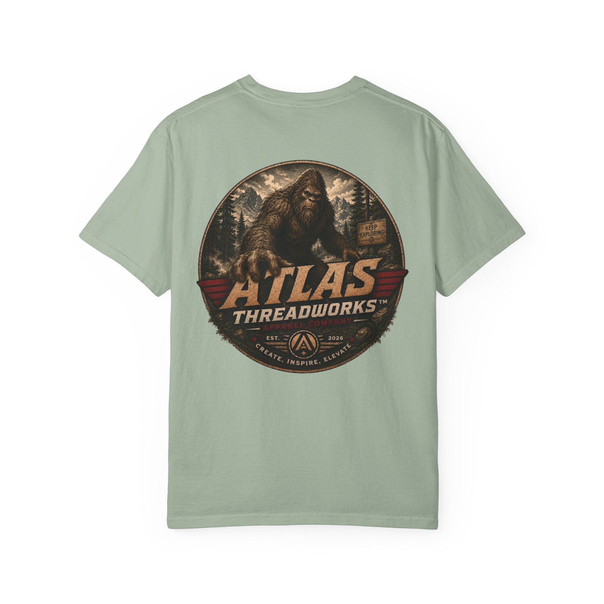 Atlas Threadworks T-Shirt — Retro Outdoor Bigfoot Graphic