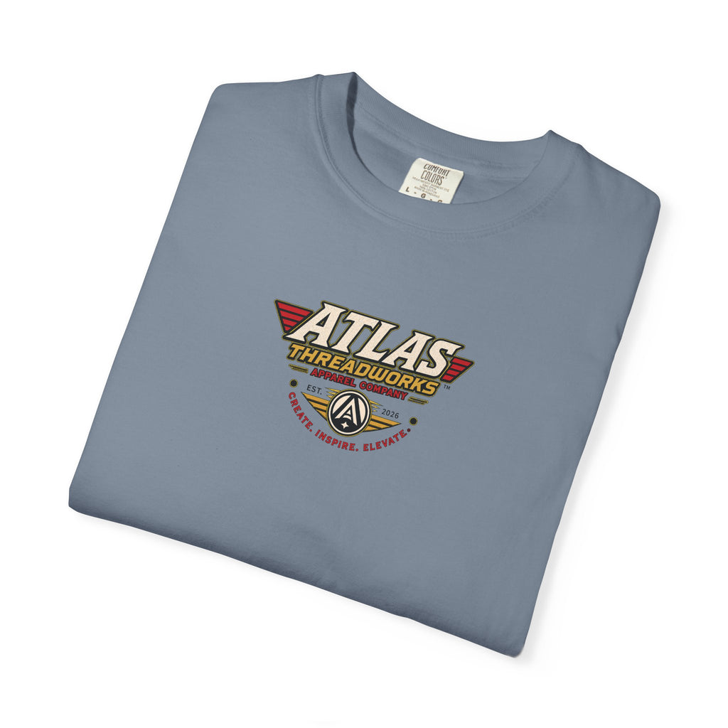 Atlas Threadworks Retro Robot Flight School Logo T‑Shirt