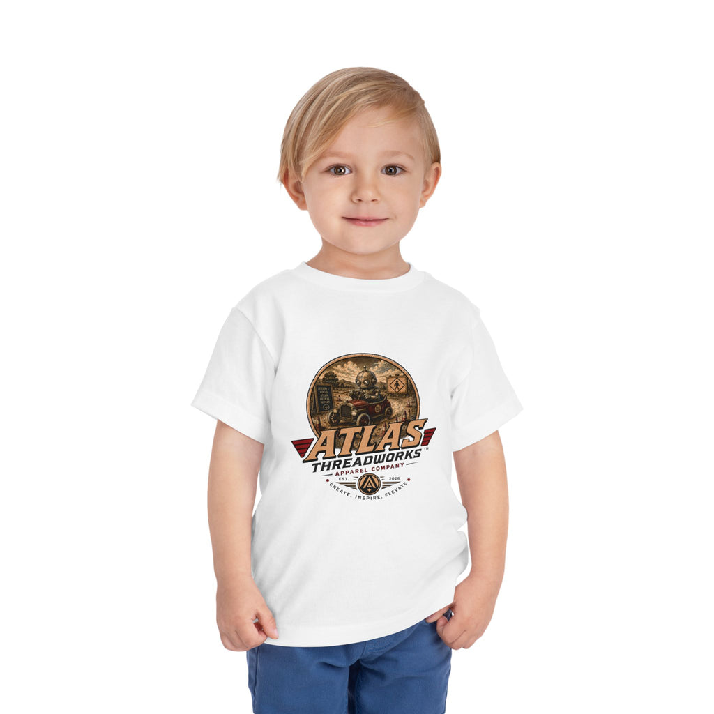 Toddler Tee — Atlas Threadworks Vintage Learning to Drive Logo Kids Shirt