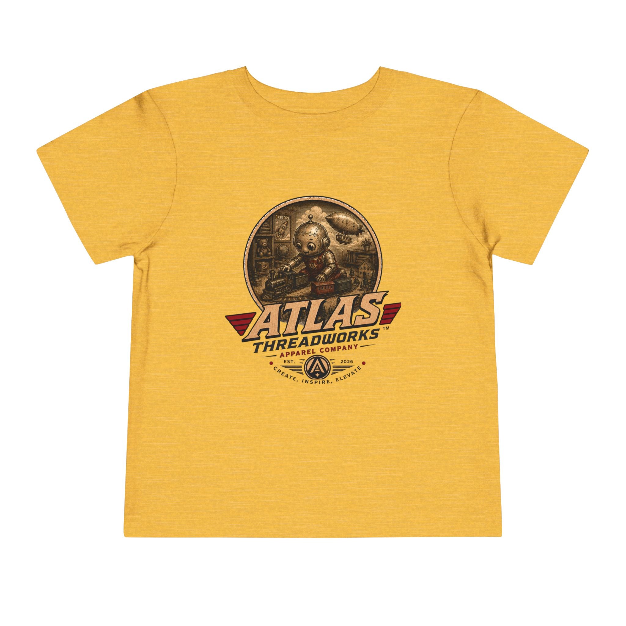 Atlas Threadworks Toddler Tee – Vintage Train Set Logo Kids Shirt