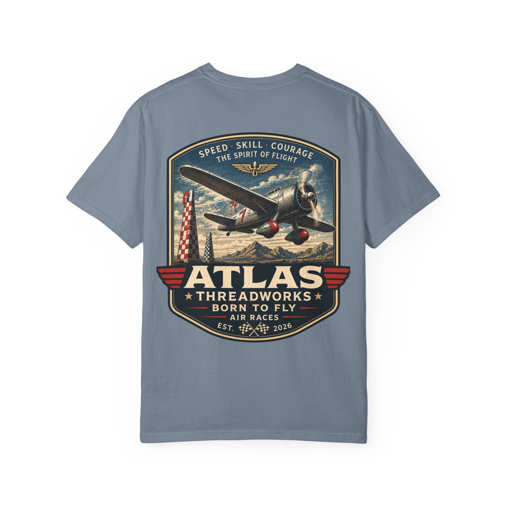 Atlas Threadworks Vintage Airplane T-Shirt — "Born to Fly" Graphic Tee