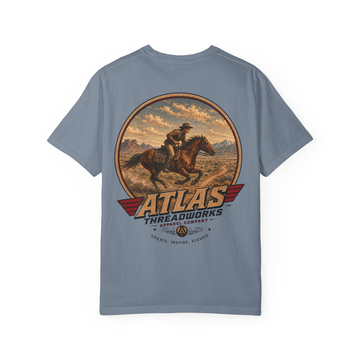 Atlas Threadworks Cowboy Graphic T-Shirt — Vintage Western Rider Tee