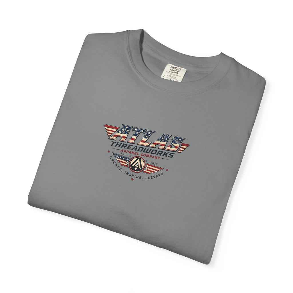 Atlas Threadworks Graphic T-Shirt — Vintage American Flag Atlas Design