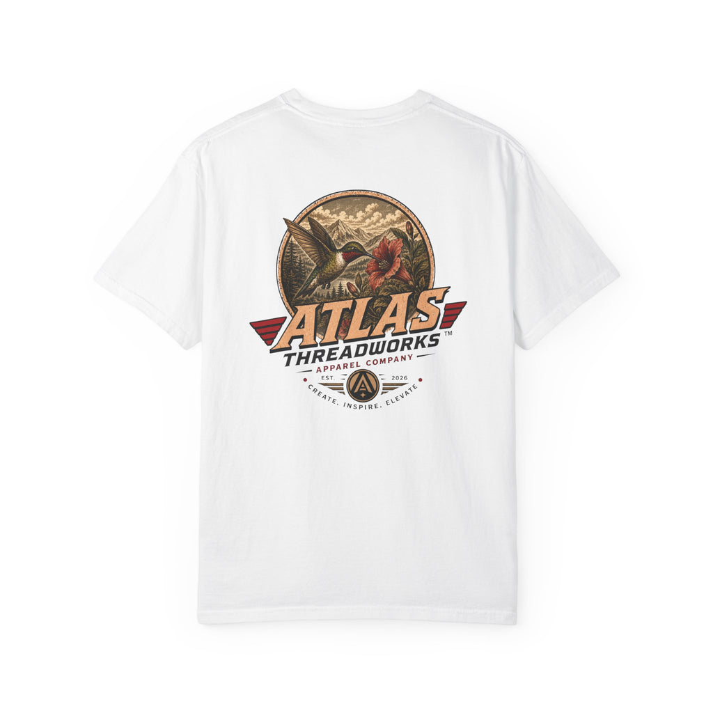 Atlas Threadworks Vintage Graphic T-Shirt — Retro Hummingbird Logo Tee