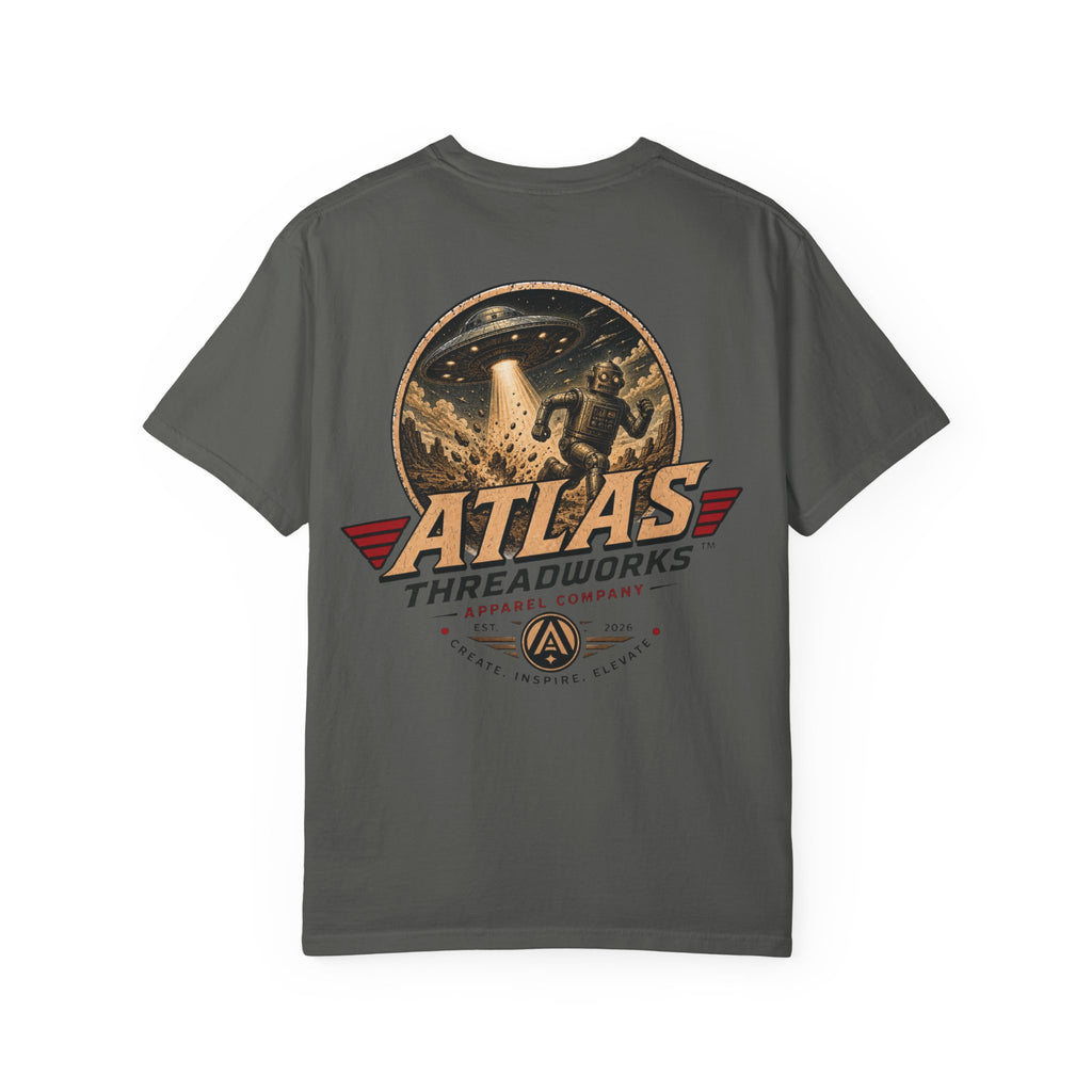 Atlas Threadworks Graphic T-Shirt — Vintage UFO Robot Chase