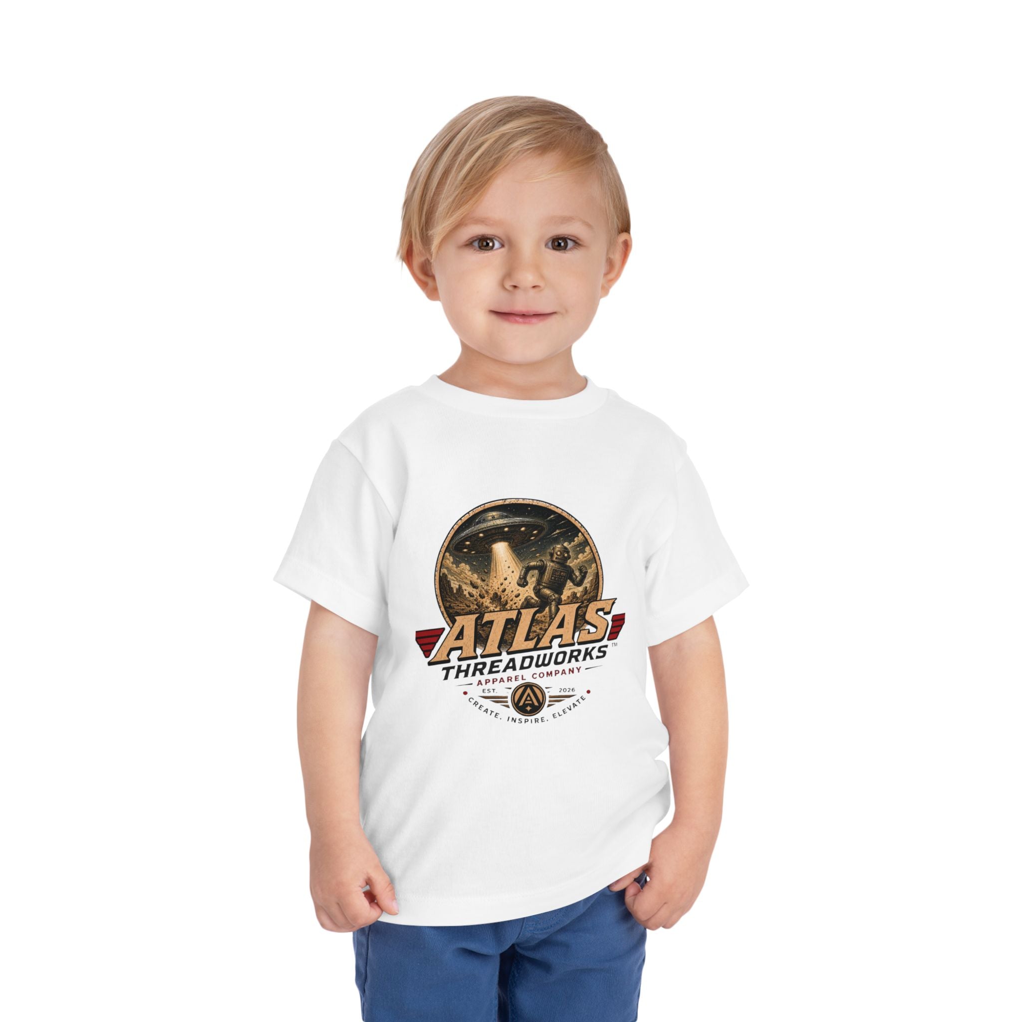 Atlas Threadworks Toddler Tee — Retro Rocket Logo Kids Shirt