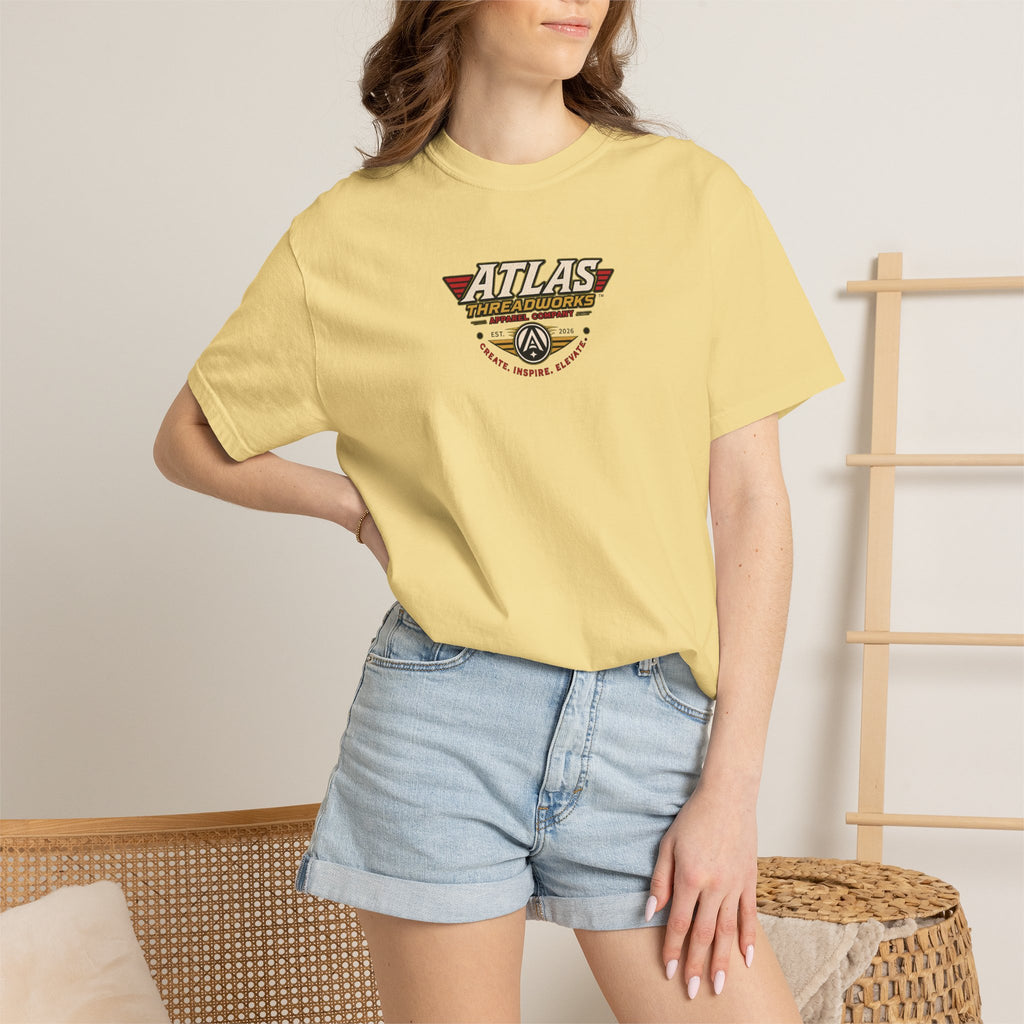 Atlas Threadworks Vintage Logo T‑Shirt Ancient Egypt UFO
