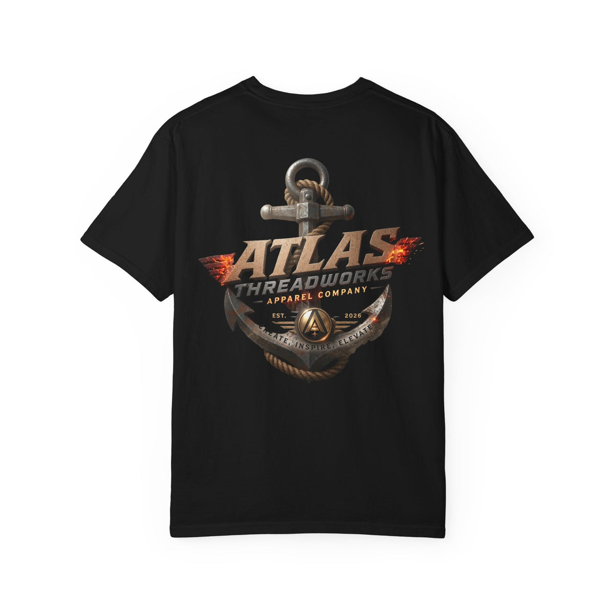 Anchor Logo T-Shirt — "Atlas Threadworks" Vintage Nautical Anchor Tee