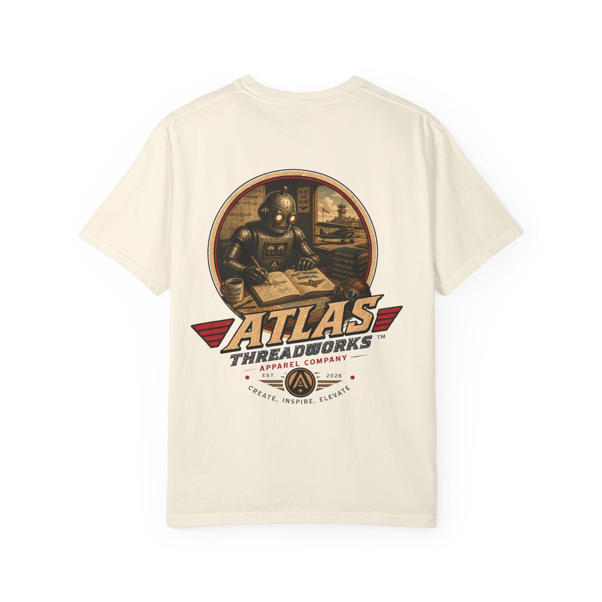 Atlas Threadworks Vintage Robot T‑Shirt — Retro Industrial Graphic Tee
