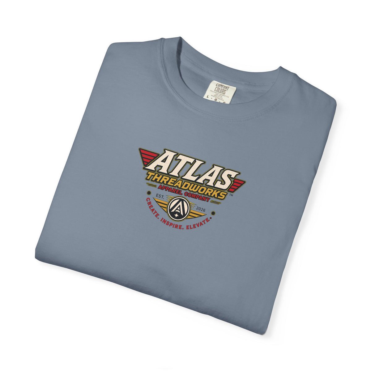 Atlas Threadworks Vintage Logo T‑Shirt Ancient Egypt UFO