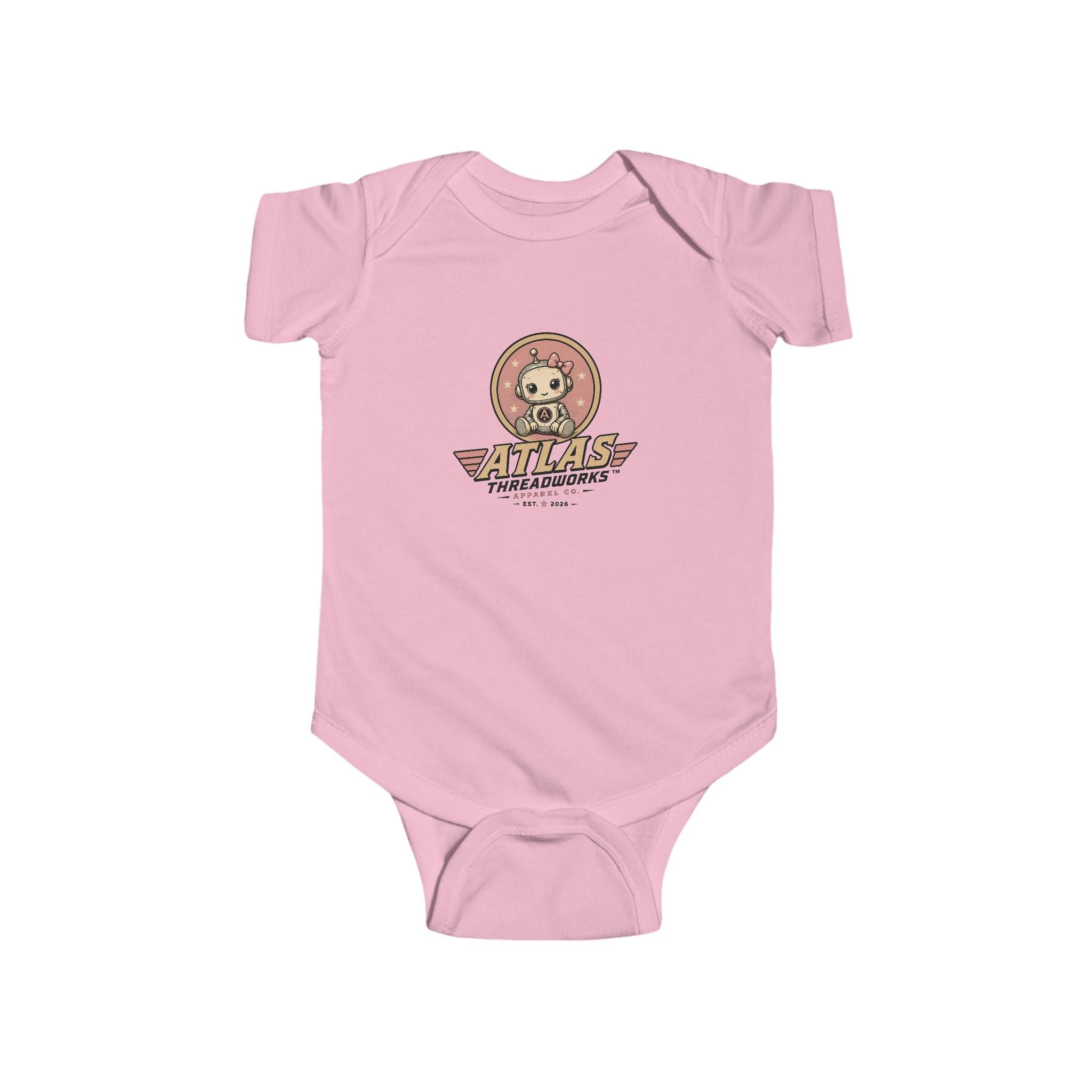 Infant Bodysuit — Vintage Atlas Threadworks Baby Robot Logo