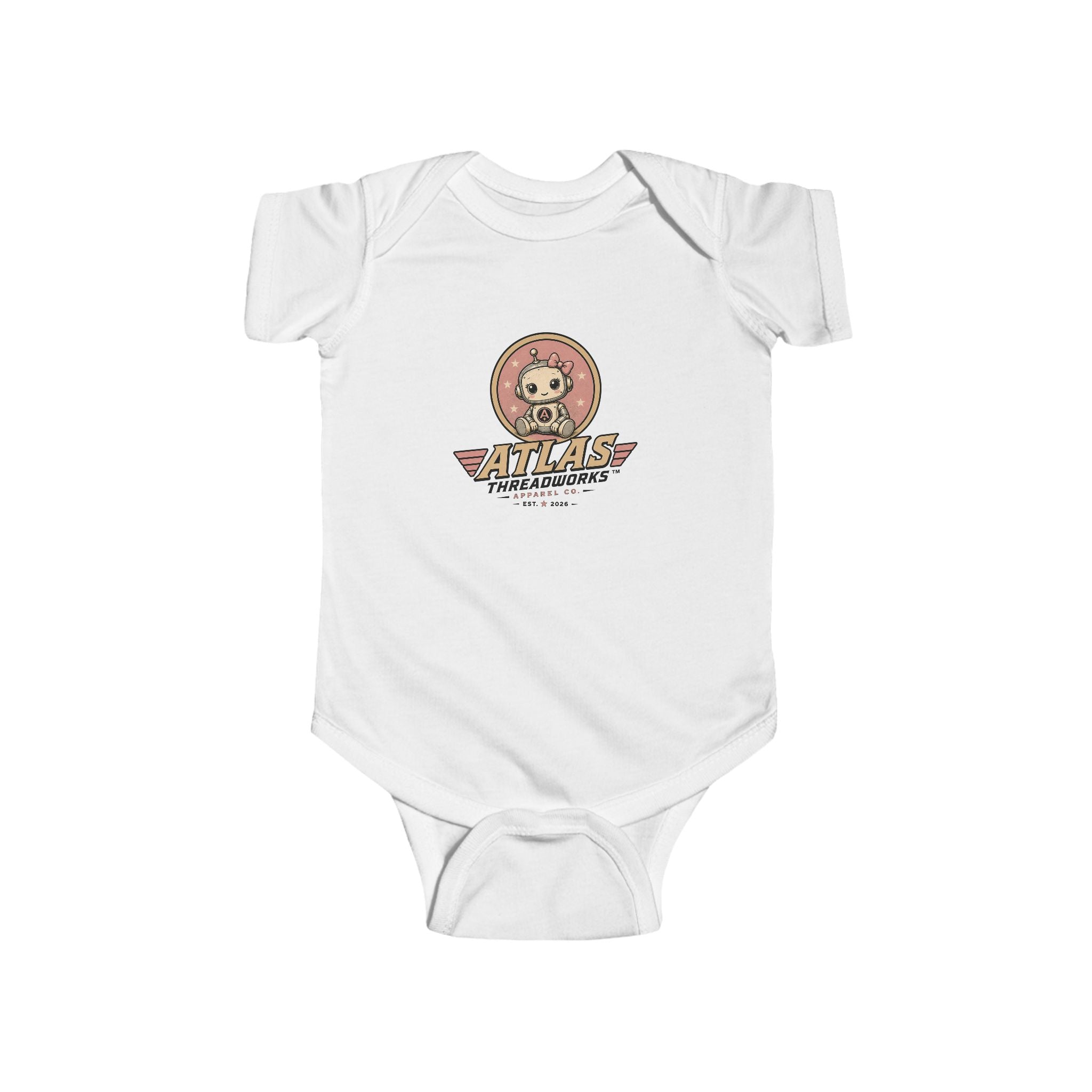 Infant Bodysuit — Vintage Atlas Threadworks Baby Robot Logo
