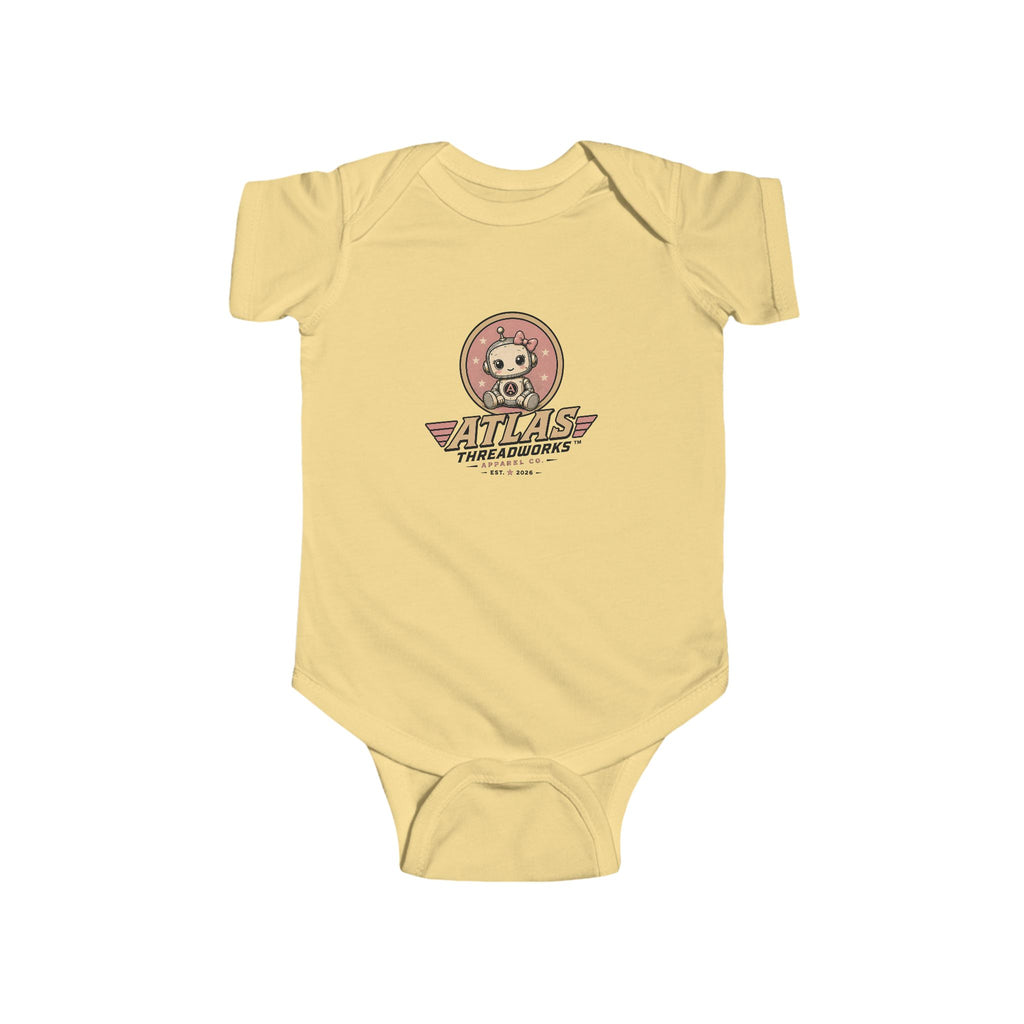 Infant Bodysuit — Vintage Atlas Threadworks Baby Robot Logo