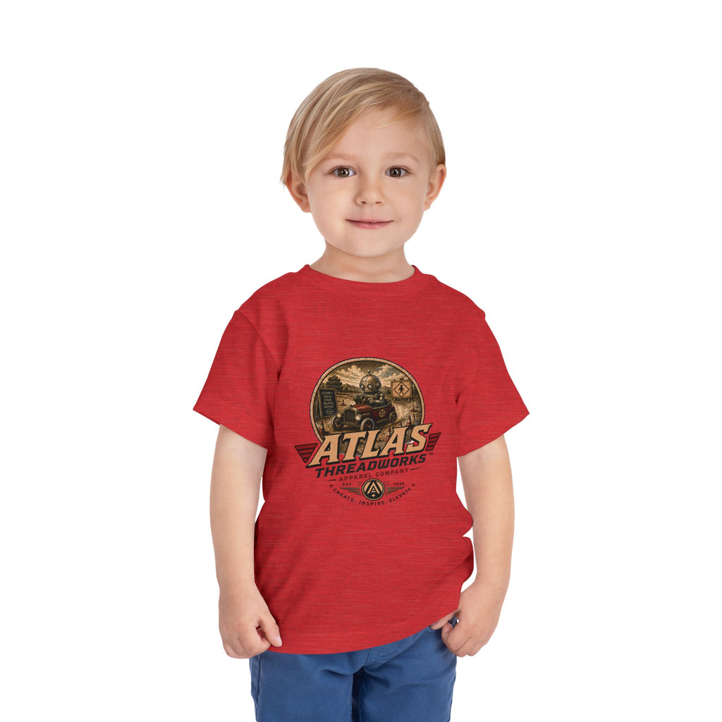 Toddler Tee — Atlas Threadworks Vintage Learning to Drive Logo Kids Shirt