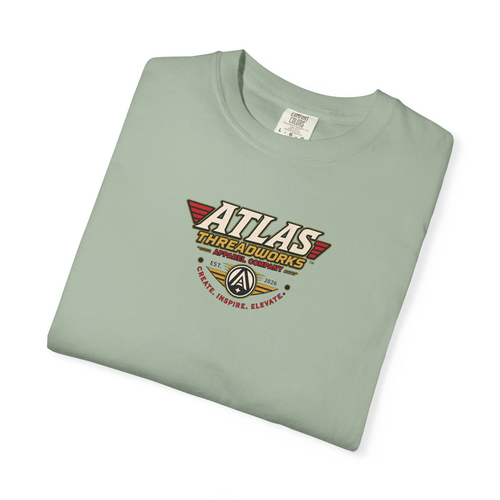 Atlas Threadworks Vintage Logo T‑Shirt Ancient Egypt UFO