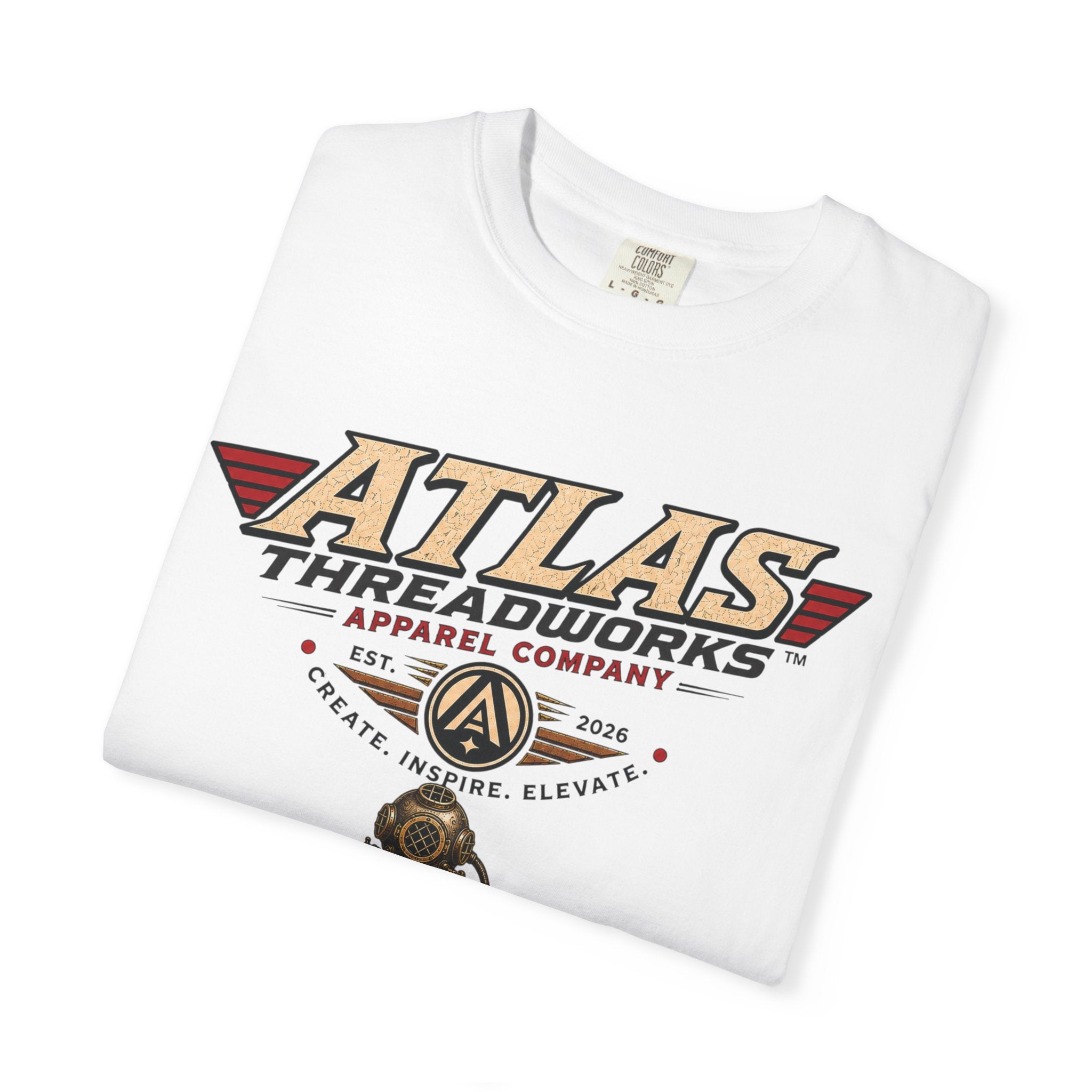 Atlas Threadworks Vintage Dive Helmet T‑Shirt — Nautical Anchor Graphic Tee