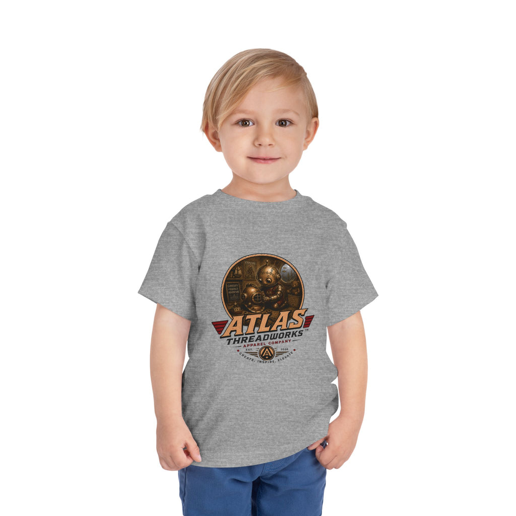 Atlas Threadworks Toddler Tee — Retro Vintage Diving Mechanic Logo