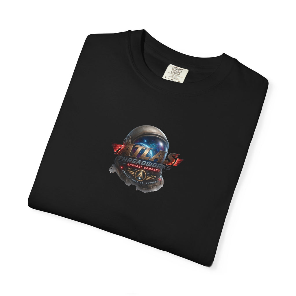 Graphic T‑Shirt — "Atlas Threadworks" Space Helmet Logo Tee