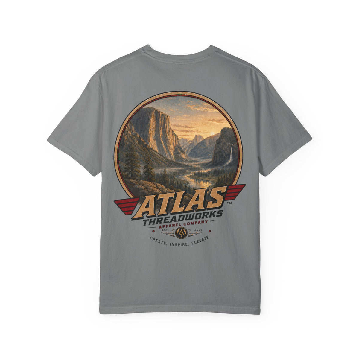 Atlas Threadworks Vintage Yosemite T-Shirt — Scenic Back Graphic