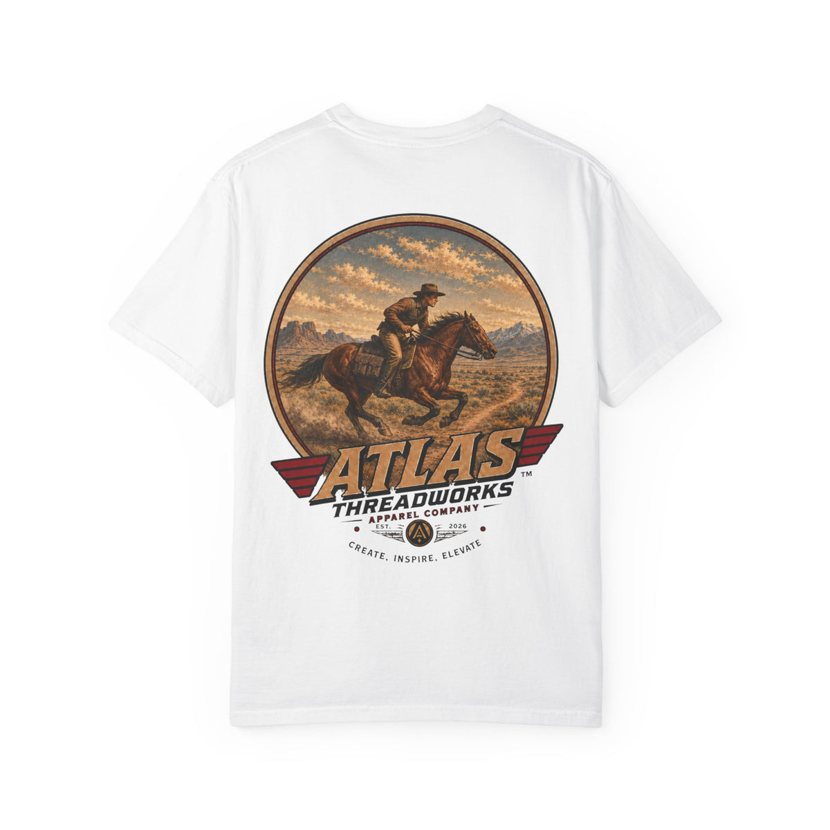 Atlas Threadworks Cowboy Graphic T-Shirt — Vintage Western Rider Tee
