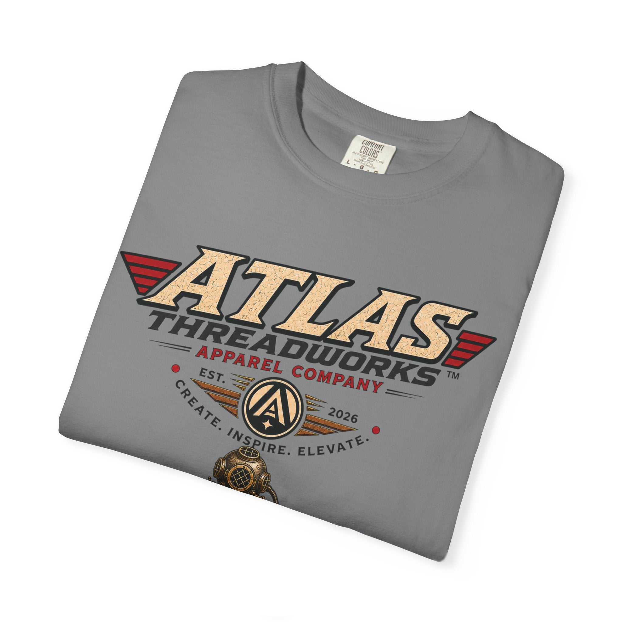 Atlas Threadworks Vintage Dive Helmet T‑Shirt — Nautical Anchor Graphic Tee