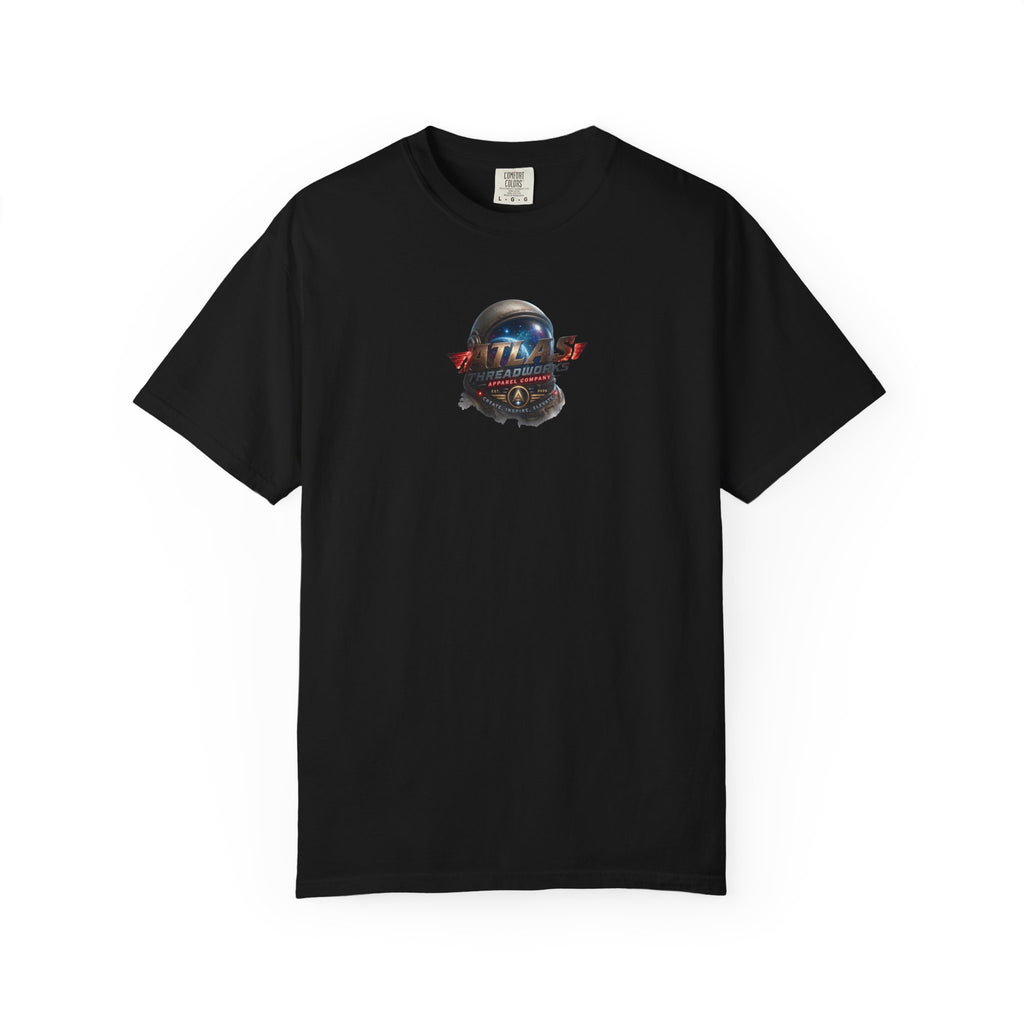 Graphic T‑Shirt — "Atlas Threadworks" Space Helmet Logo Tee