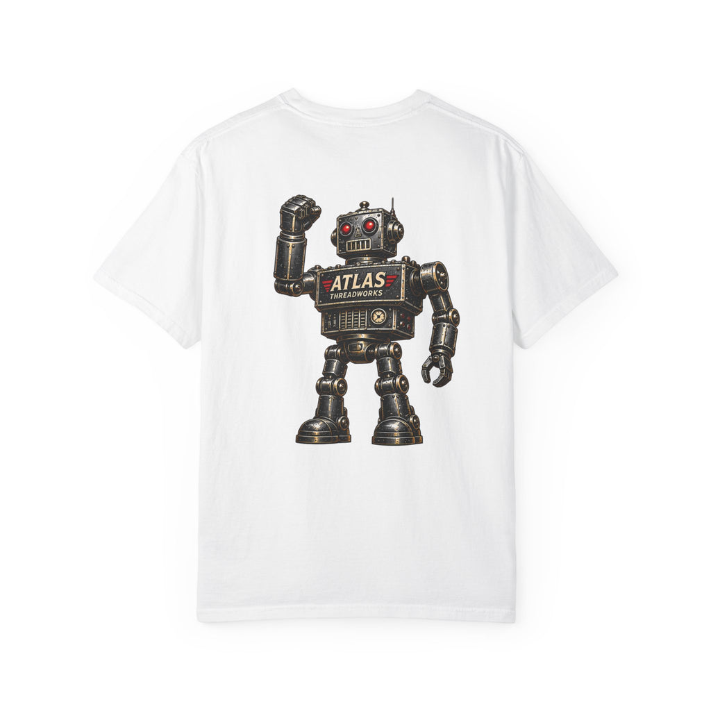Robot Graphic T-Shirt — "ATLAS" Front Logo & Vintage Robot Back Print