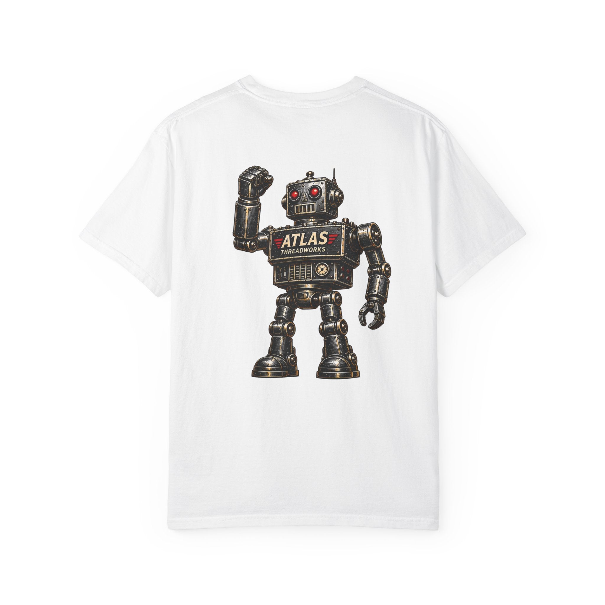 Robot Graphic T-Shirt — "ATLAS" Front Logo & Vintage Robot Back Print