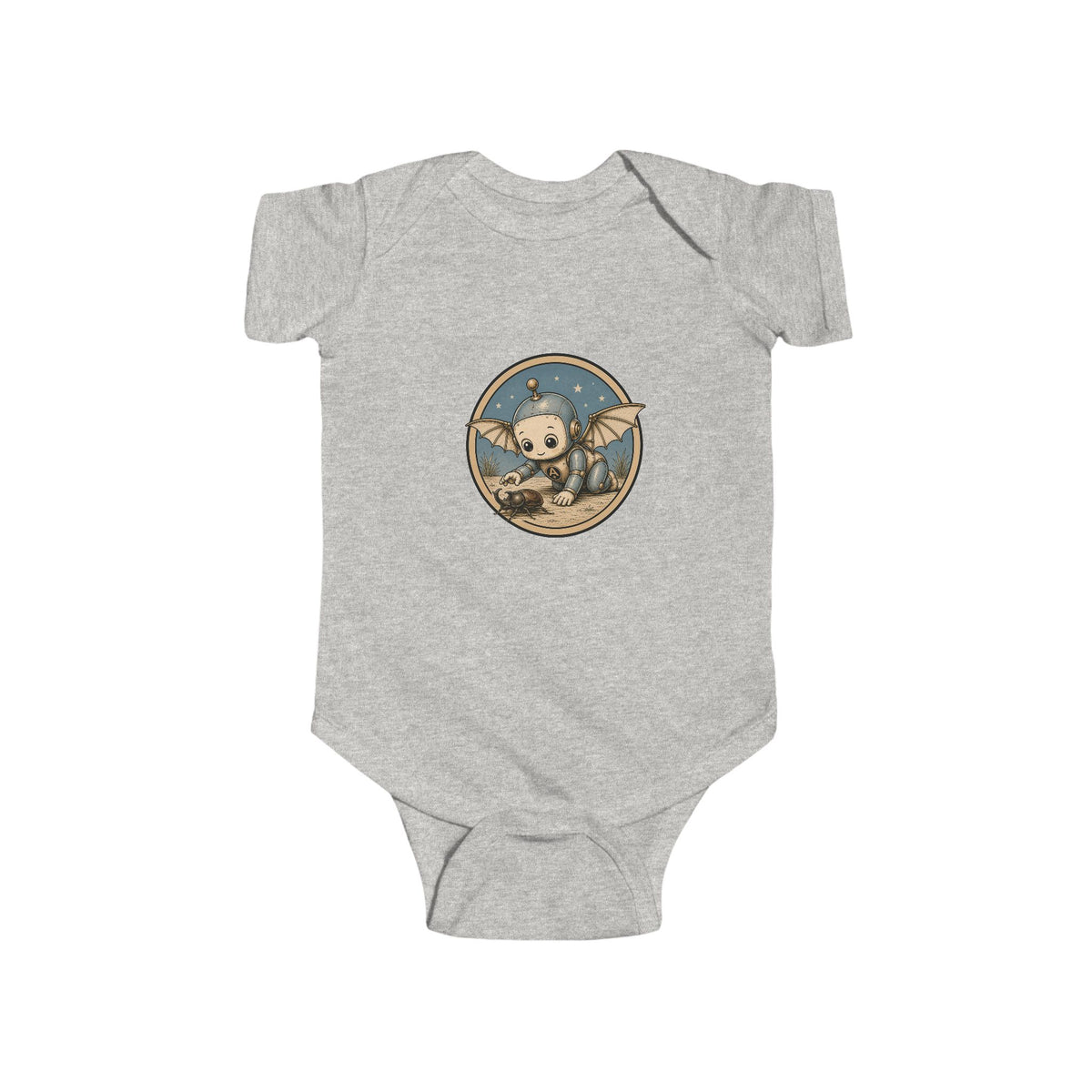 Cute Sloth Baby Bodysuit – Cozy Infant Onesie with Robot Explorer Graphic