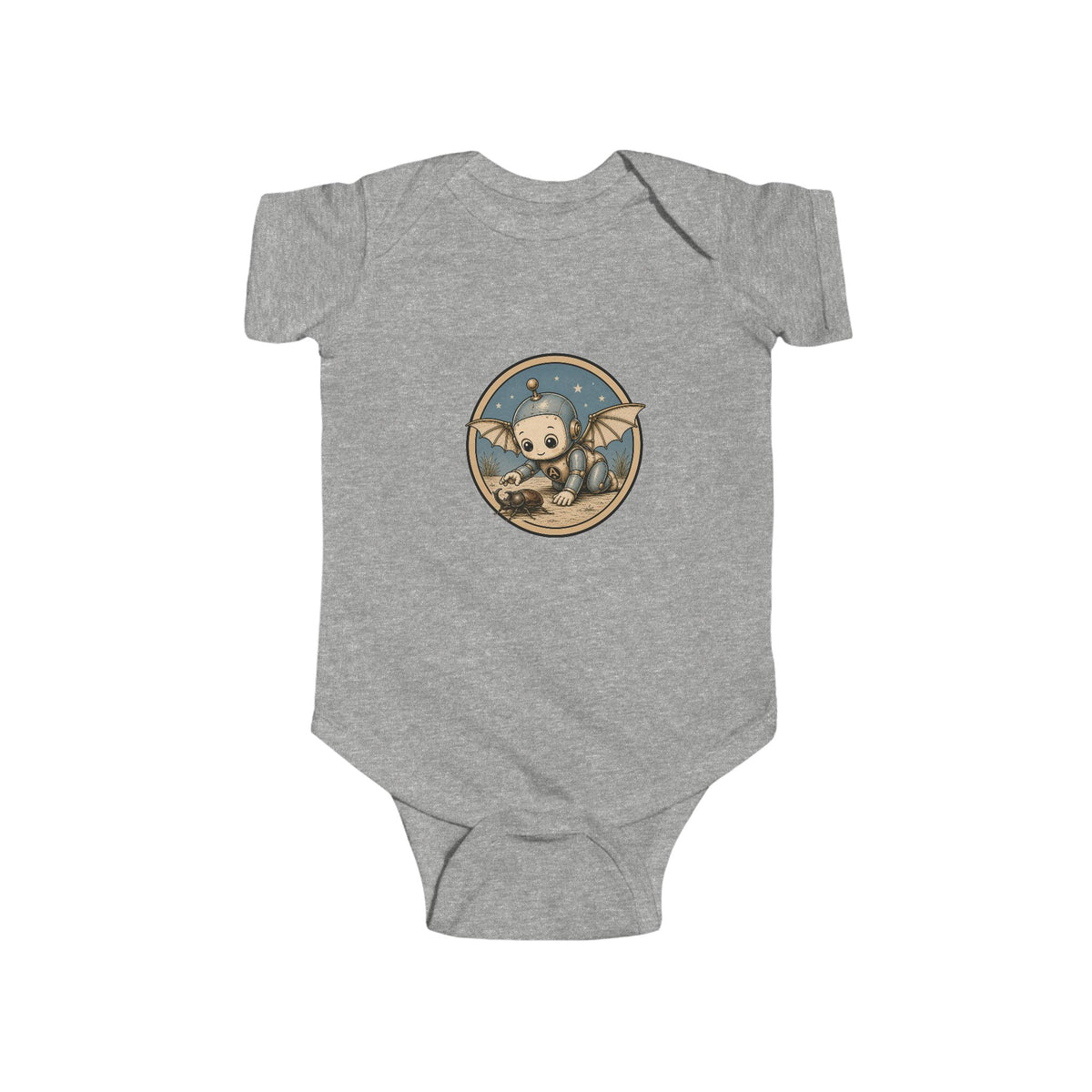 Cute Sloth Baby Bodysuit – Cozy Infant Onesie with Robot Explorer Graphic