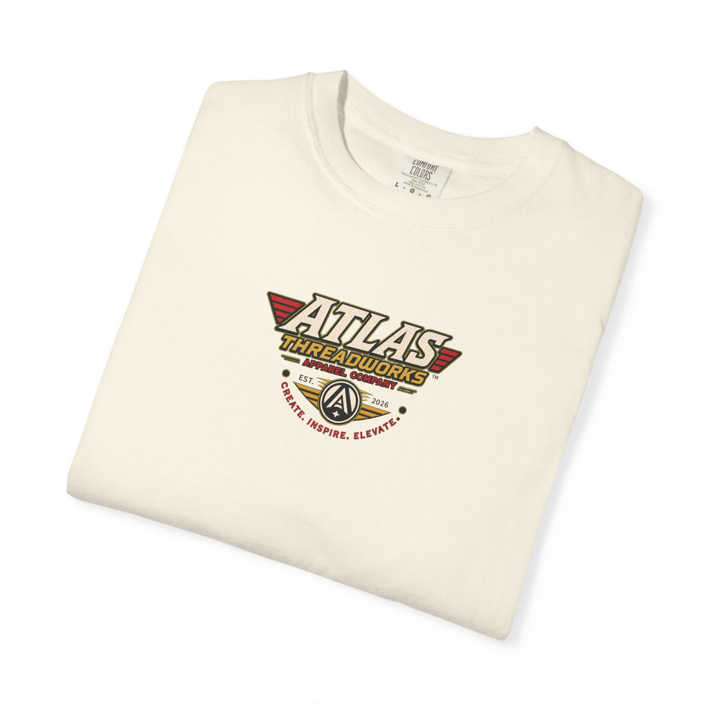 Atlas Threadworks Retro Robot Flight School Logo T‑Shirt