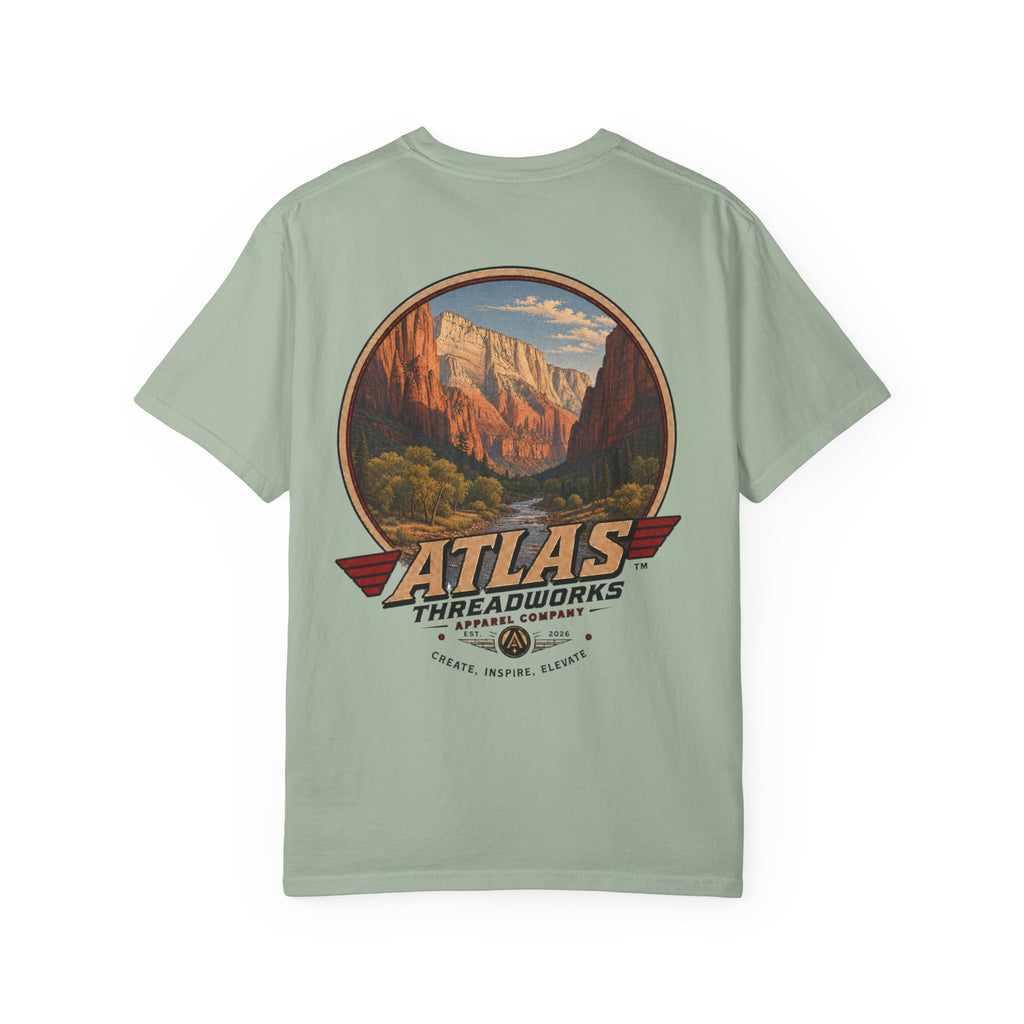 Atlas Threadworks Scenic Tee — Vintage Zion Canyon Graphic T‑Shirt