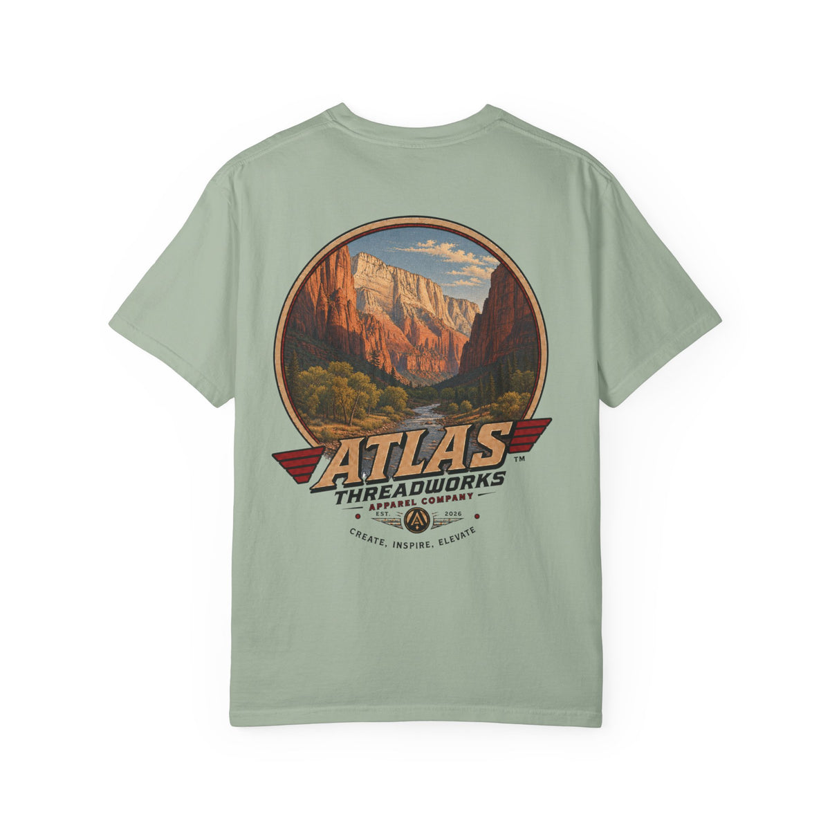Atlas Threadworks Scenic Tee — Vintage Zion Canyon Graphic T‑Shirt