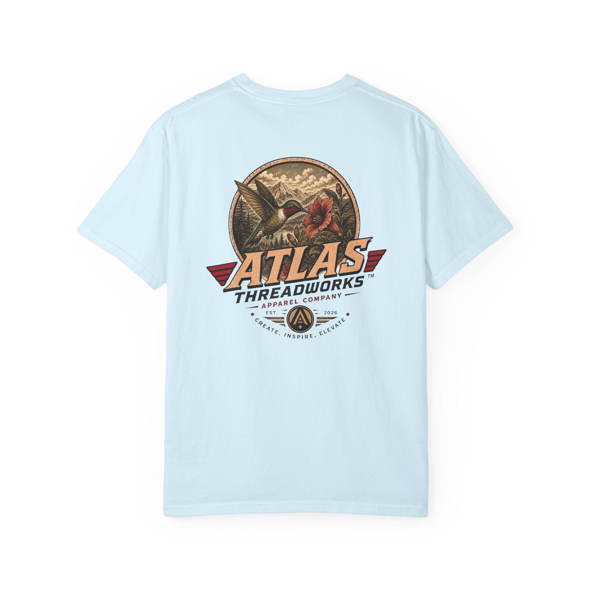 Atlas Threadworks Vintage Graphic T-Shirt — Retro Hummingbird Logo Tee
