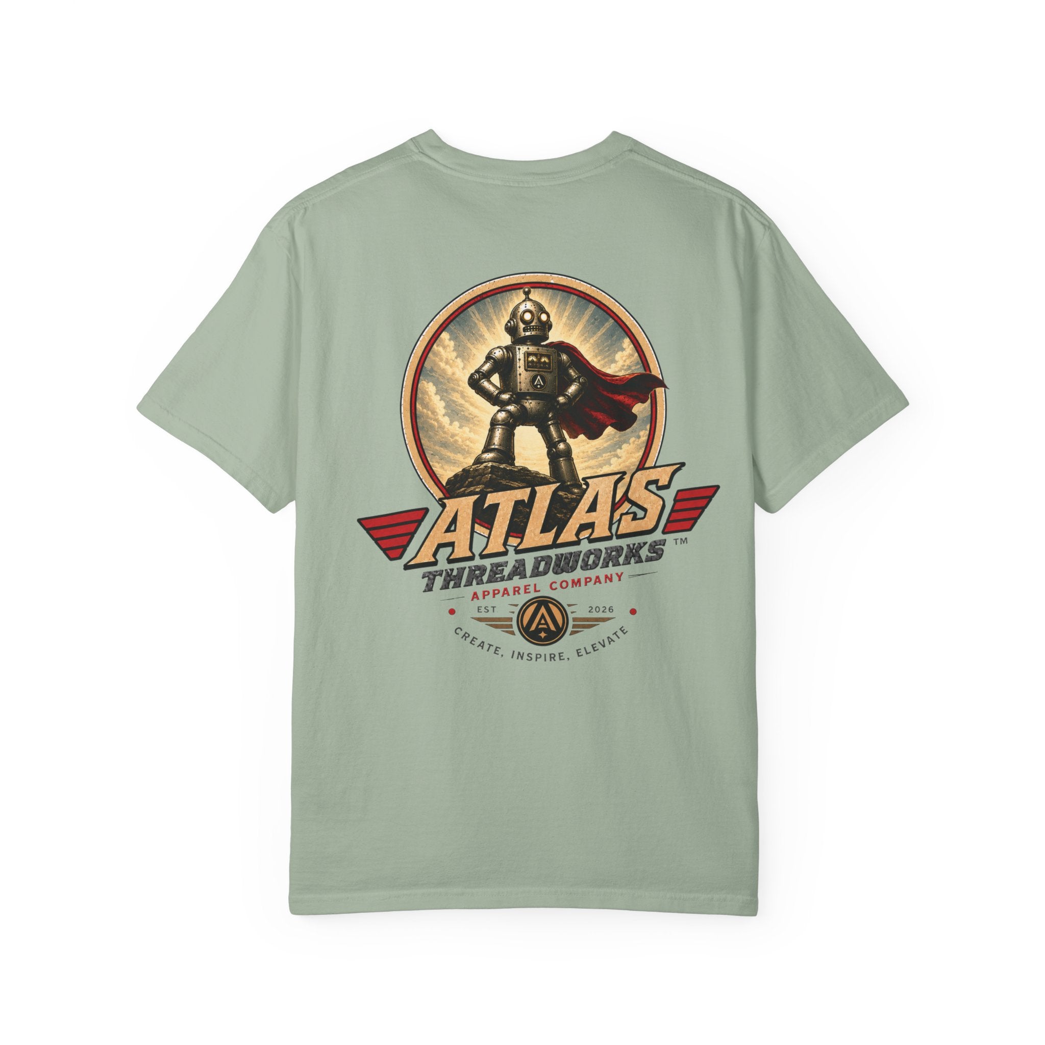 Atlas Threadworks Robot Logo T-Shirt — Vintage Retro Graphic Tee