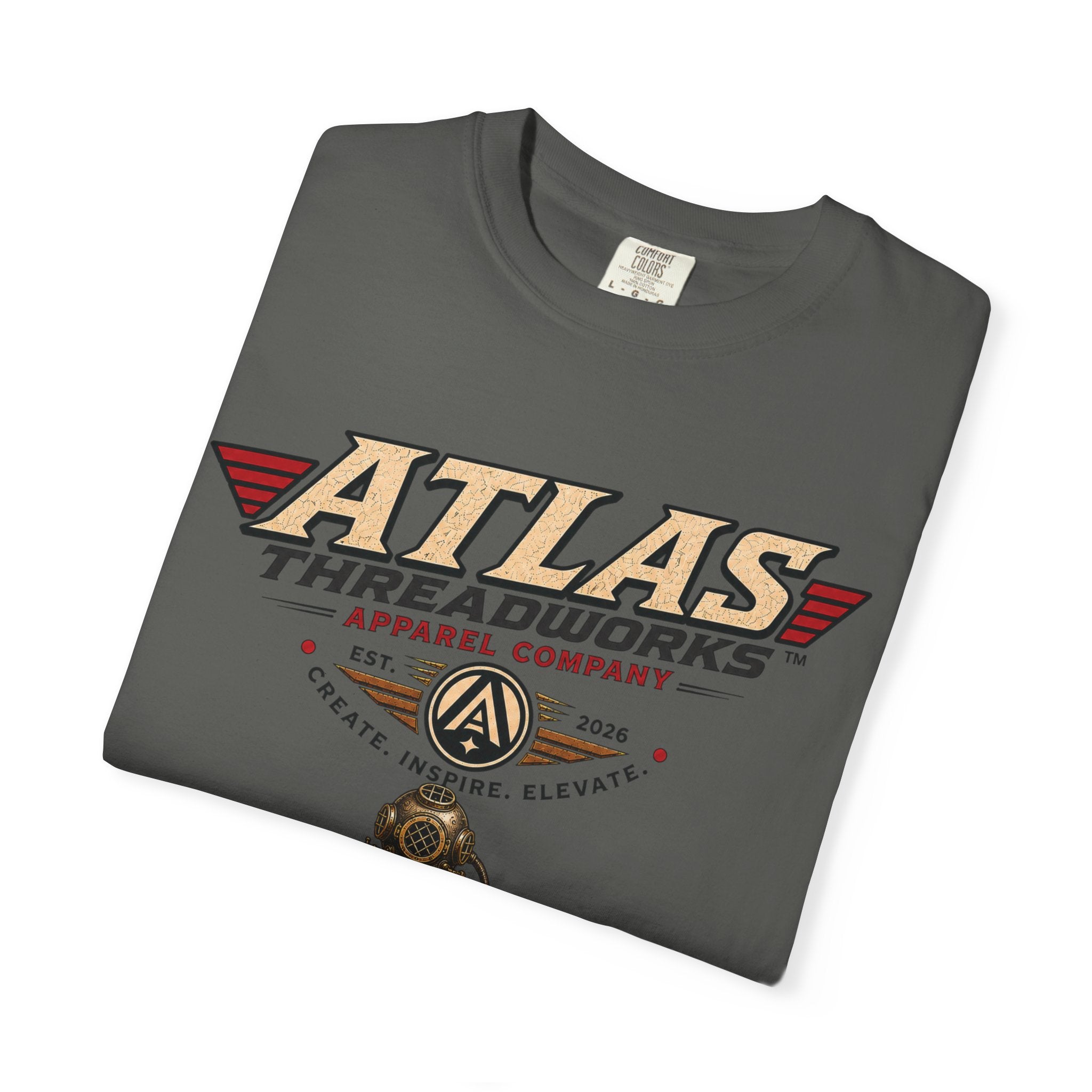 Atlas Threadworks Vintage Dive Helmet T‑Shirt — Nautical Anchor Graphic Tee