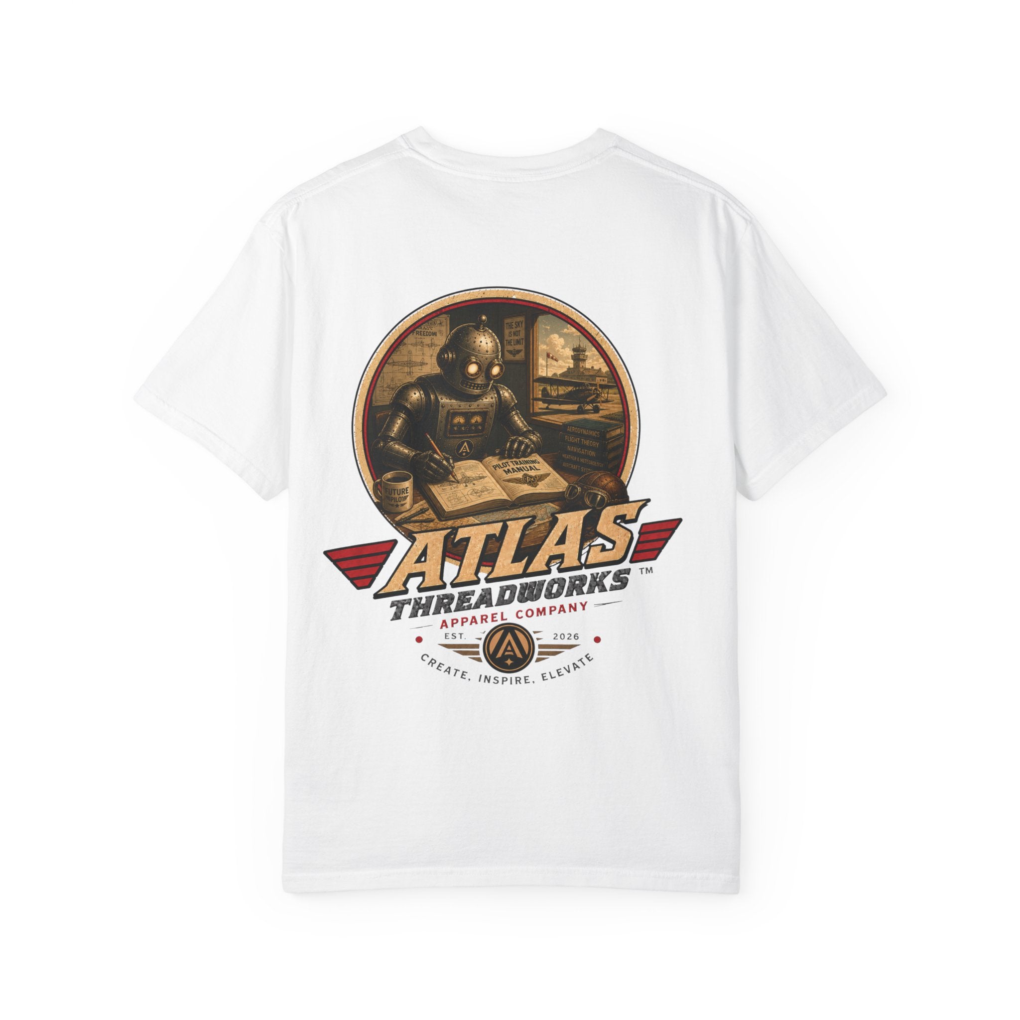 Atlas Threadworks Vintage Robot T‑Shirt — Retro Industrial Graphic Tee