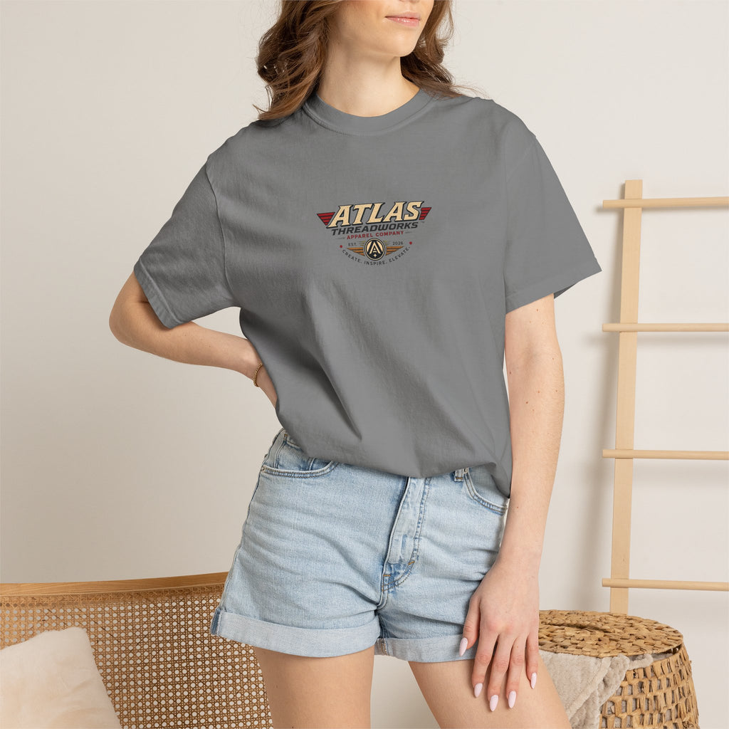 Atlas Threadworks Space Exploration T-Shirt — Retro Space Helmet Logo