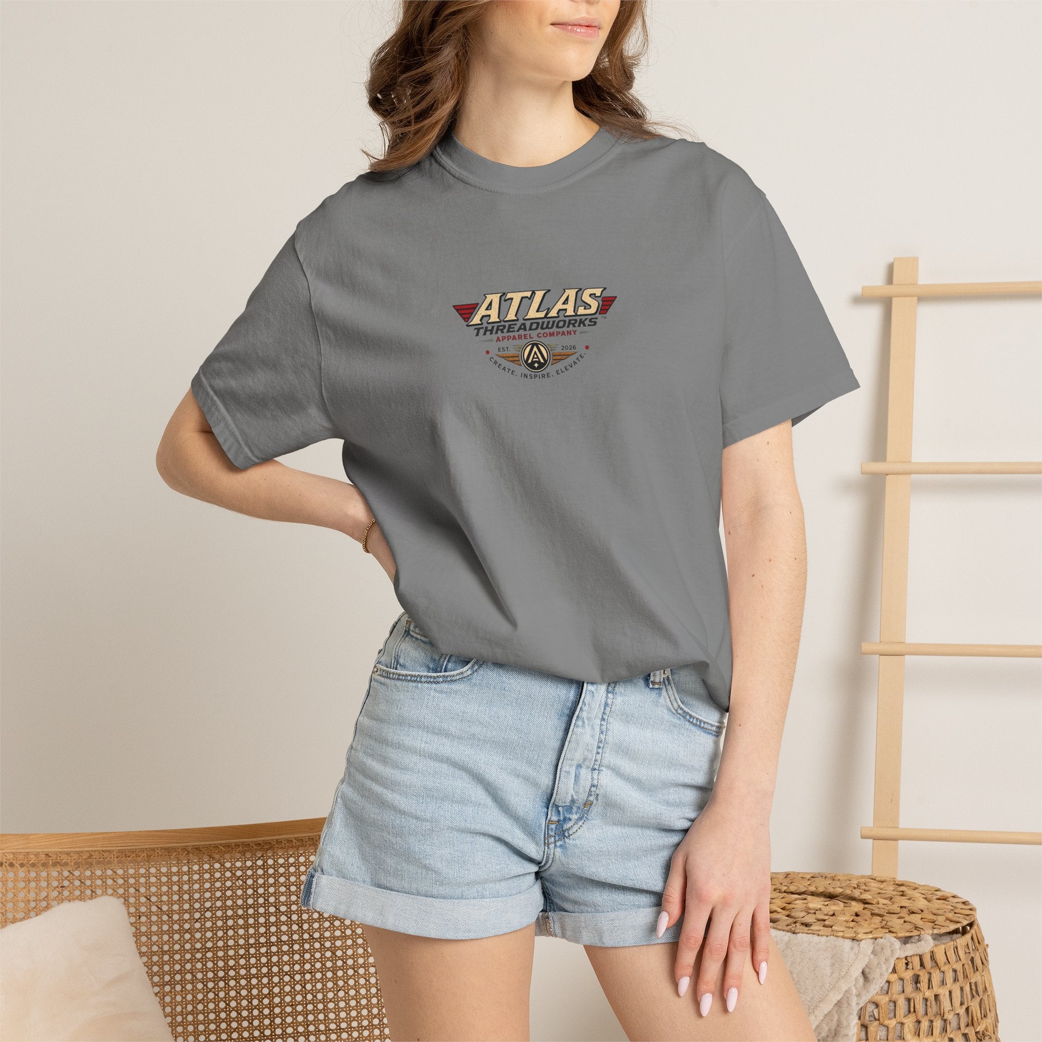 Atlas Threadworks Space Exploration T-Shirt — Retro Space Helmet Logo