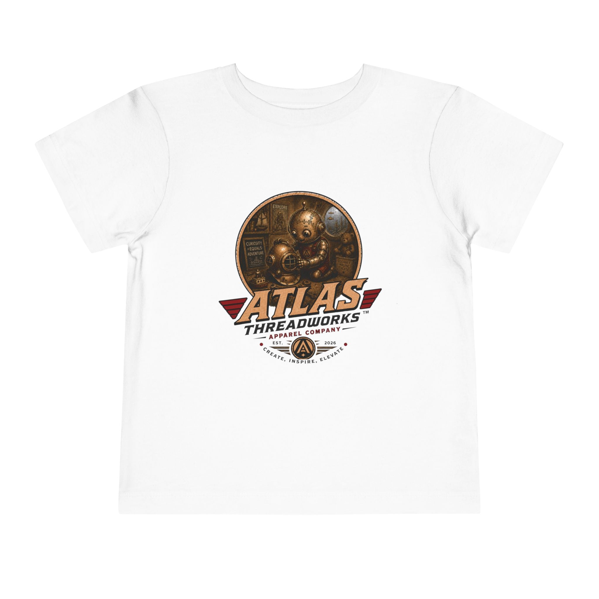 Atlas Threadworks Toddler Tee — Retro Vintage Diving Mechanic Logo