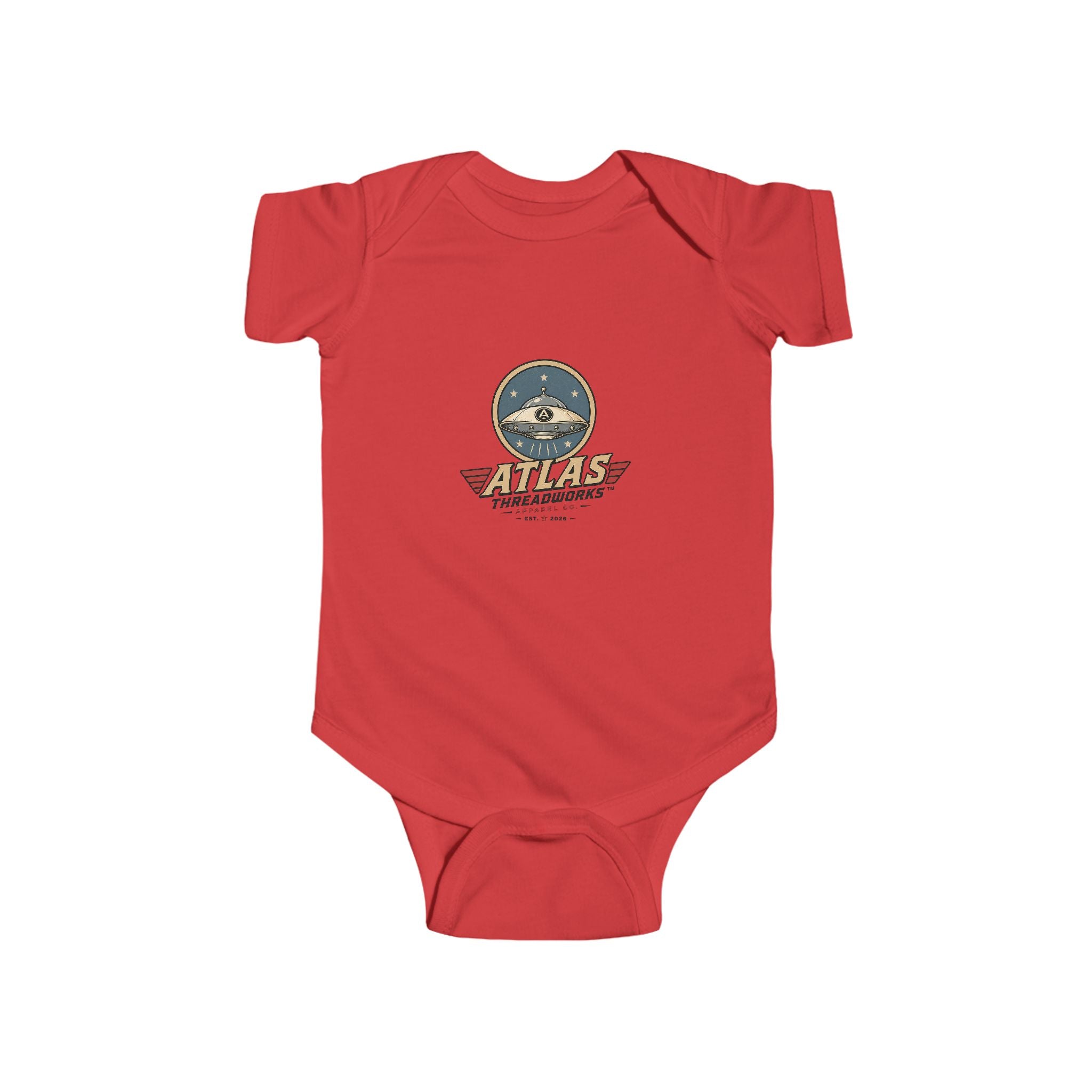 Aviator Baby Bodysuit — 'Atlas Air Adventures' Vintage Pilot Logo Infant Onesie