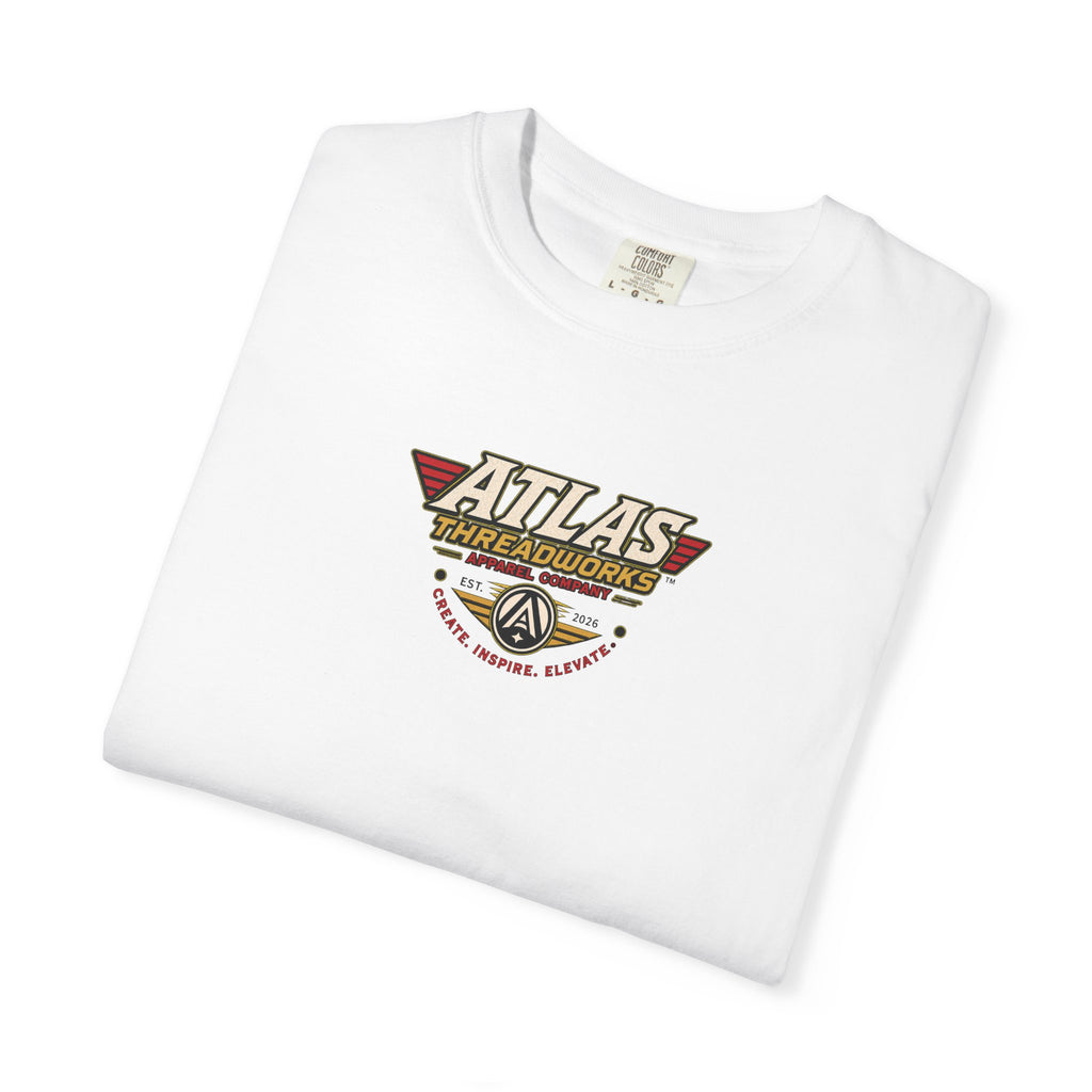 Atlas Threadworks Retro Robot Flight School Logo T‑Shirt