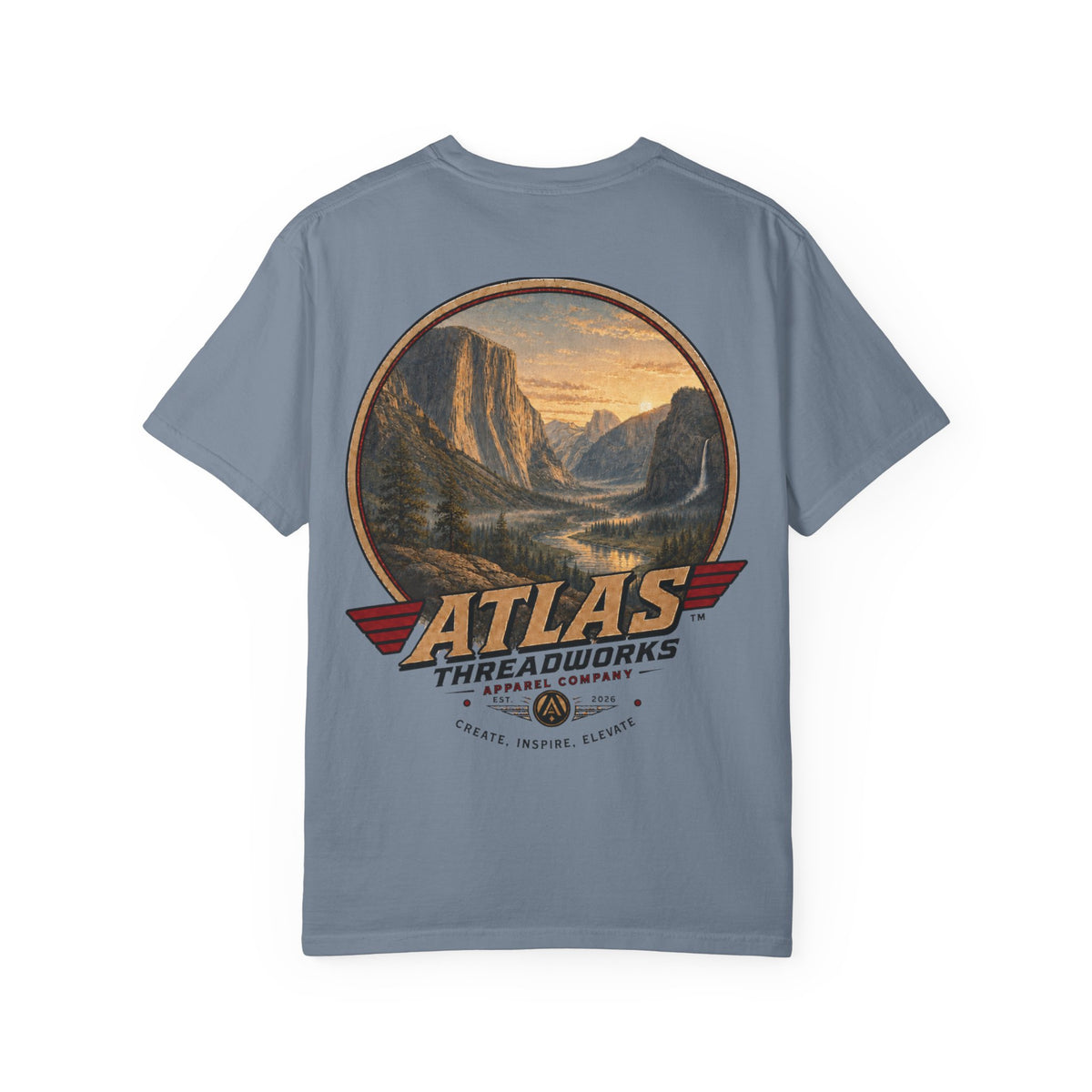 Atlas Threadworks Vintage Yosemite T-Shirt — Scenic Back Graphic