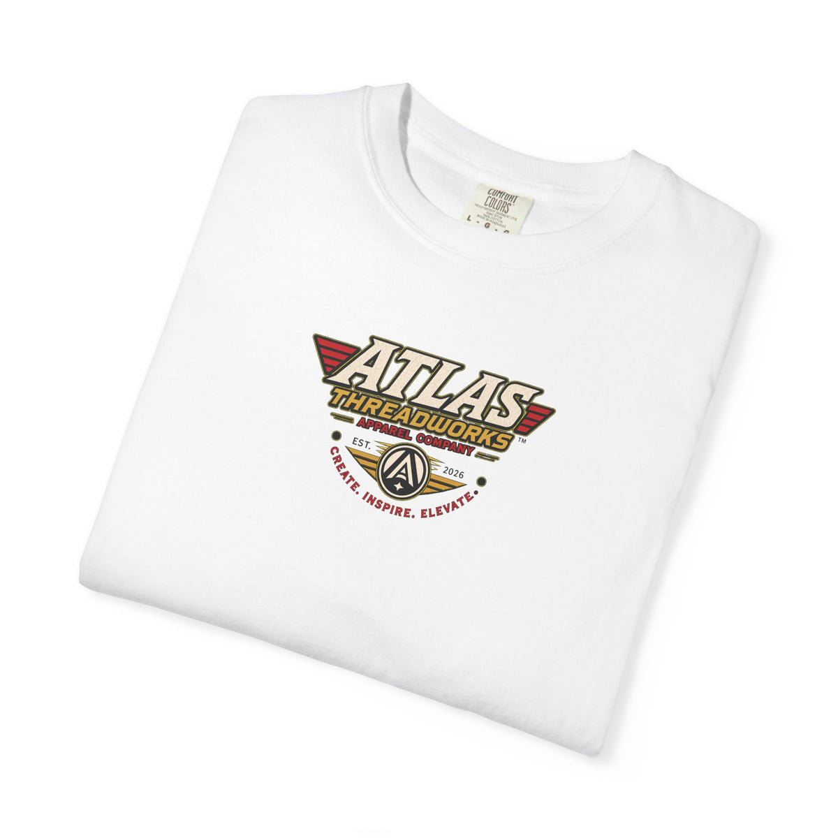 Atlas Threadworks Vintage Logo T‑Shirt Ancient Egypt UFO