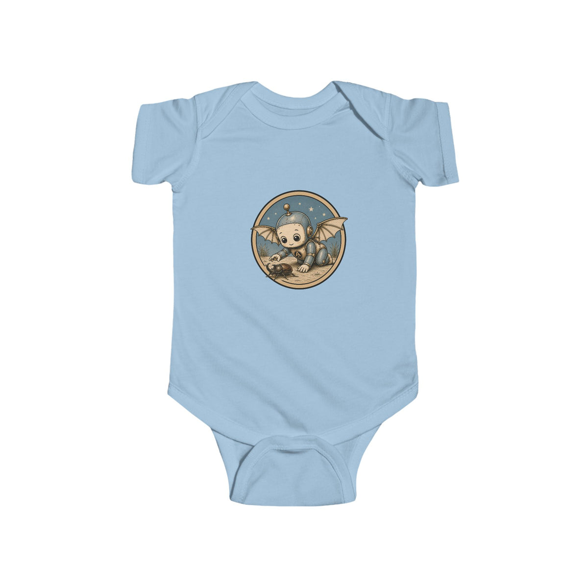 Cute Sloth Baby Bodysuit – Cozy Infant Onesie with Robot Explorer Graphic
