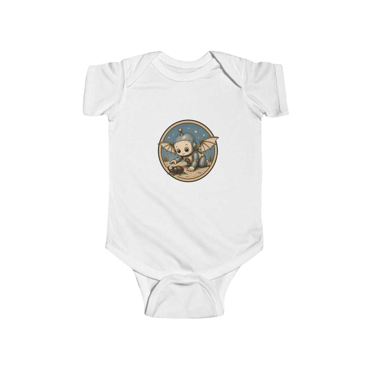 Cute Sloth Baby Bodysuit – Cozy Infant Onesie with Robot Explorer Graphic